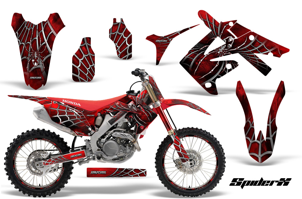 Honda CRF250 10-12 CRF450 09-12 Graphics Kit SpiderX Red RB NP Rims